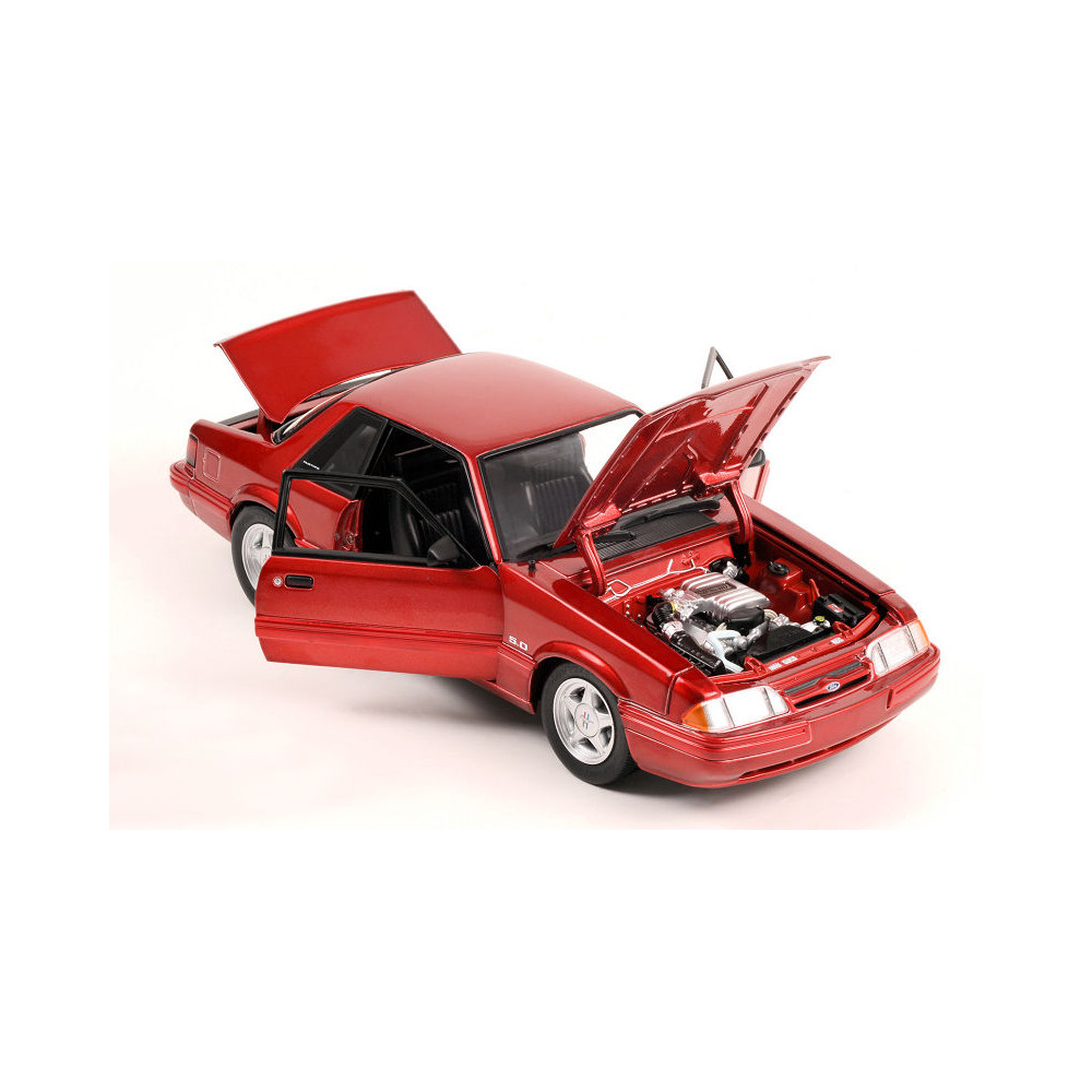 19003 1993 Ford Mustang LX 5.0 - Electric Red with Black Interior 1:18