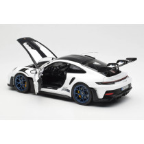 187353 Porsche 911 GT3 RS w/Weissach 2022 White/Indigoblue 1:18