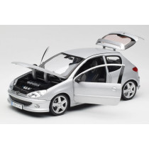 184726 Peugeot 206 RC 2003 Aluminium Silver 1:18