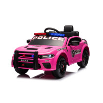 Dodge Charger Police 12V Ride-On Car Pink – Battery Powered with RC