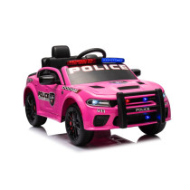 Dodge Charger Police 12V Ride-On Car Pink – Battery Powered with RC