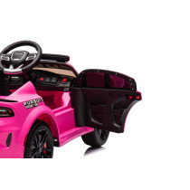 Dodge Charger Police 12V Ride-On Car Pink – Battery Powered with RC