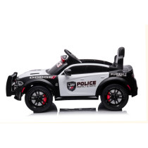 Dodge Charger Police 12V Ride-On Car White and Black Battery Powered with RC