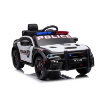Dodge Charger Police 12V Ride-On Car White and Black Battery Powered with RC