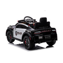 Dodge Charger Police 12V Ride-On Car White and Black Battery Powered with RC