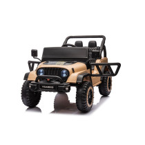 24V Kids Ride-On Car Khaki Dual Motor, 3-Gear Automatic, With RC