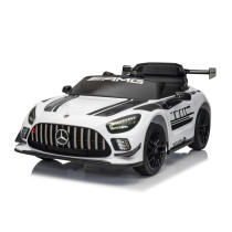 Mercedes AMG GT3 12V Ride-On Car White Luxury Kids’ Electric Vehicle with RC