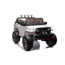 24V 4x4 Battery-Powered Ride-On Car White Off-Road Adventure for Kids