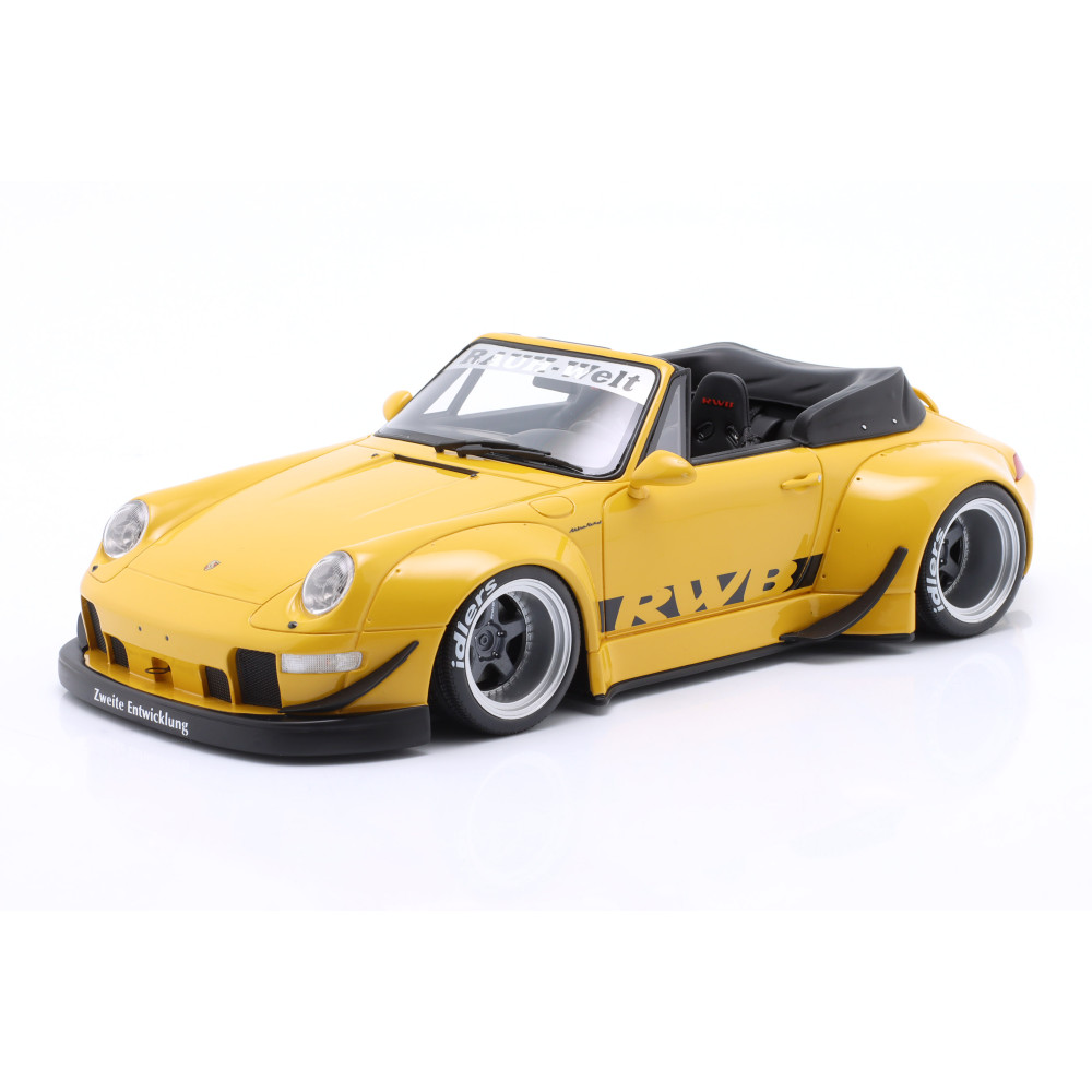 New GT SPIRIT PORSCHE 911 993 RWB 2023 1:18 Model Car YELLOW GT450