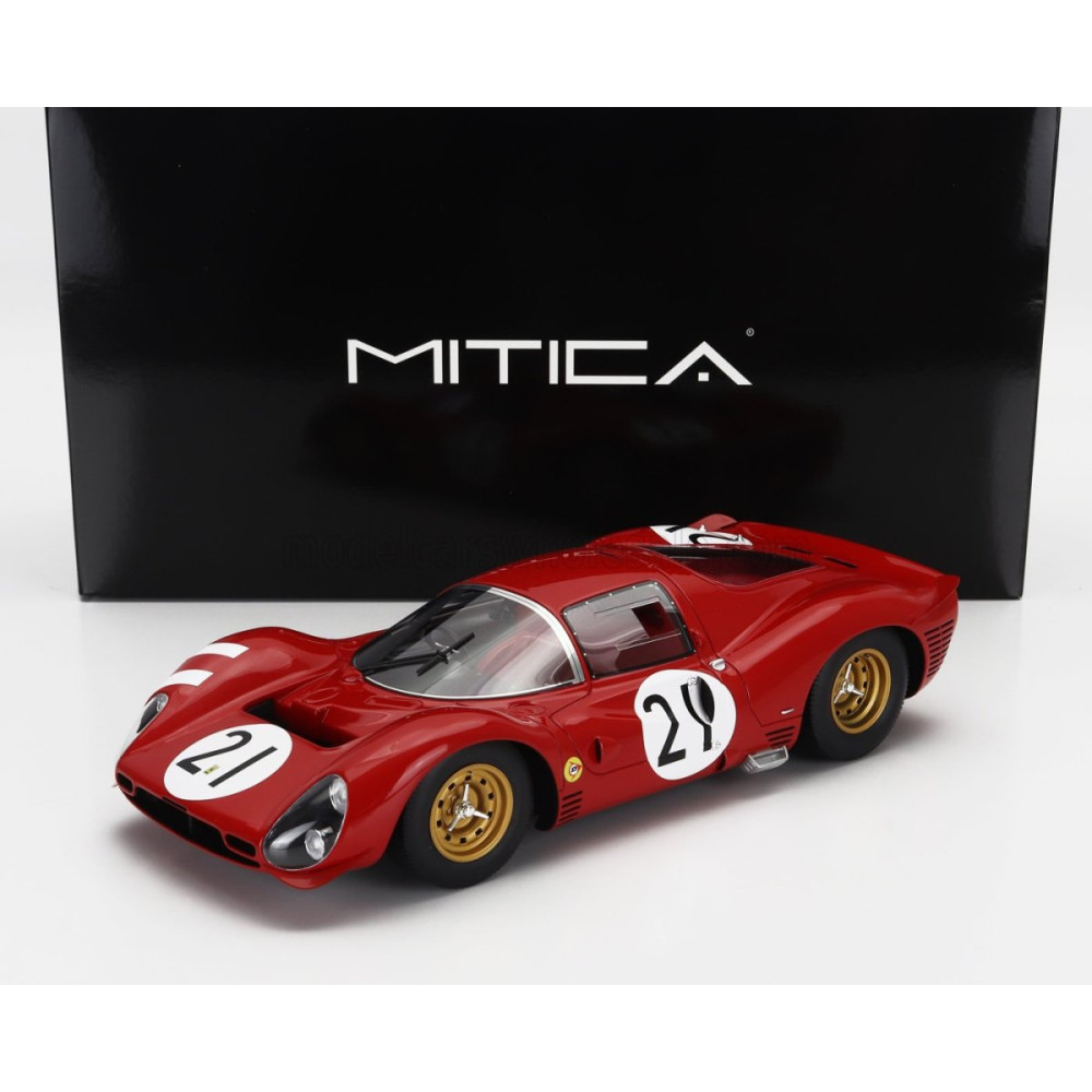 New MITICA FERRARI 330 P3 4.0L V12 N21 24h 1966 1:18 Model Car RED 101021