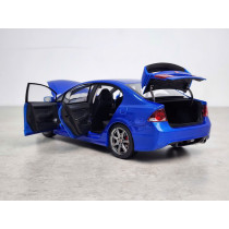 New MOTORHELIX HONDA CIVIC R FD2 ENGINE 2007 1:18 Model Car BLUE M85409