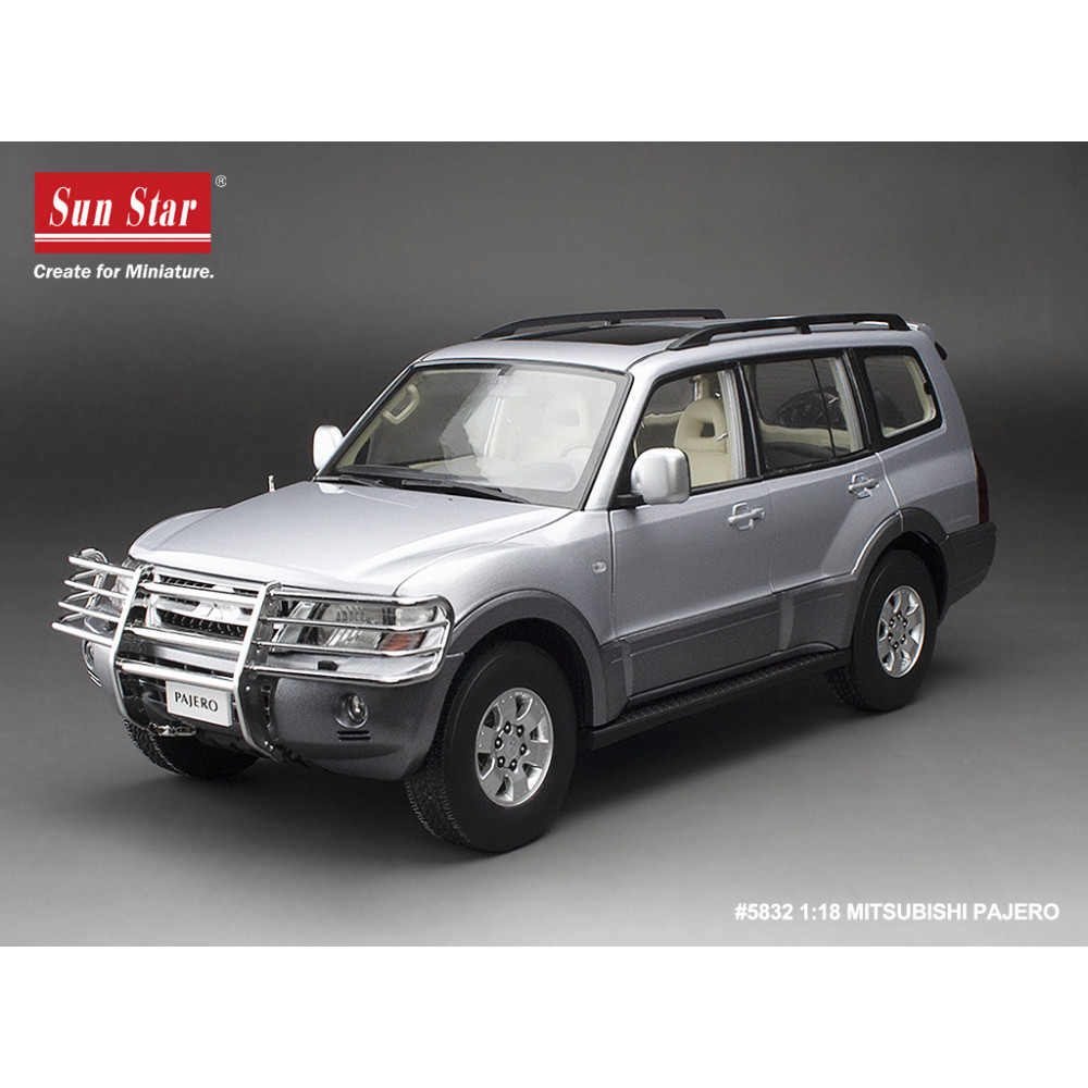 New SUNSTAR MITSUBISHI PAJERO 3.5L V6 V73 2006 1:18 Model Car SILVER 05832