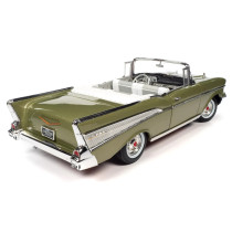 New AUTOWORLD Chevrolet Bel Air Convertibl 1957 1:18 Model Car Green AW306