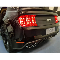 12V Metallic Black Ford Mustang Battery-Powered Child Car Stylish