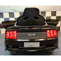 12V Metallic Black Ford Mustang Battery-Powered Child Car Stylish