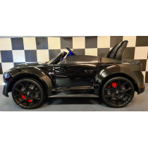 12V Metallic Black Ford Mustang Battery-Powered Child Car Stylish