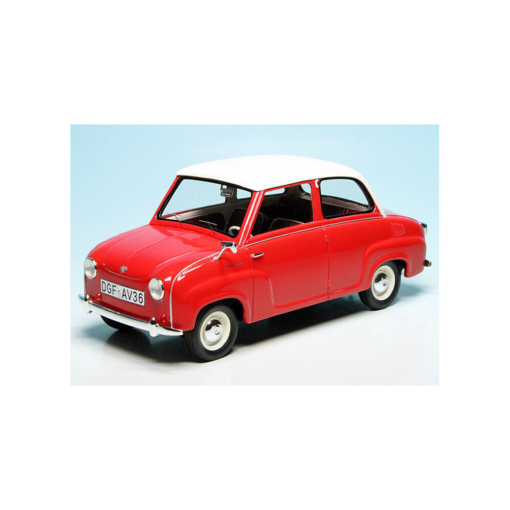0097 Goggomobil Limousine, rot-weiss 1:18